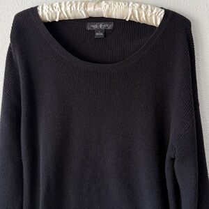 August Silk Black Scoop Neck Sweater
